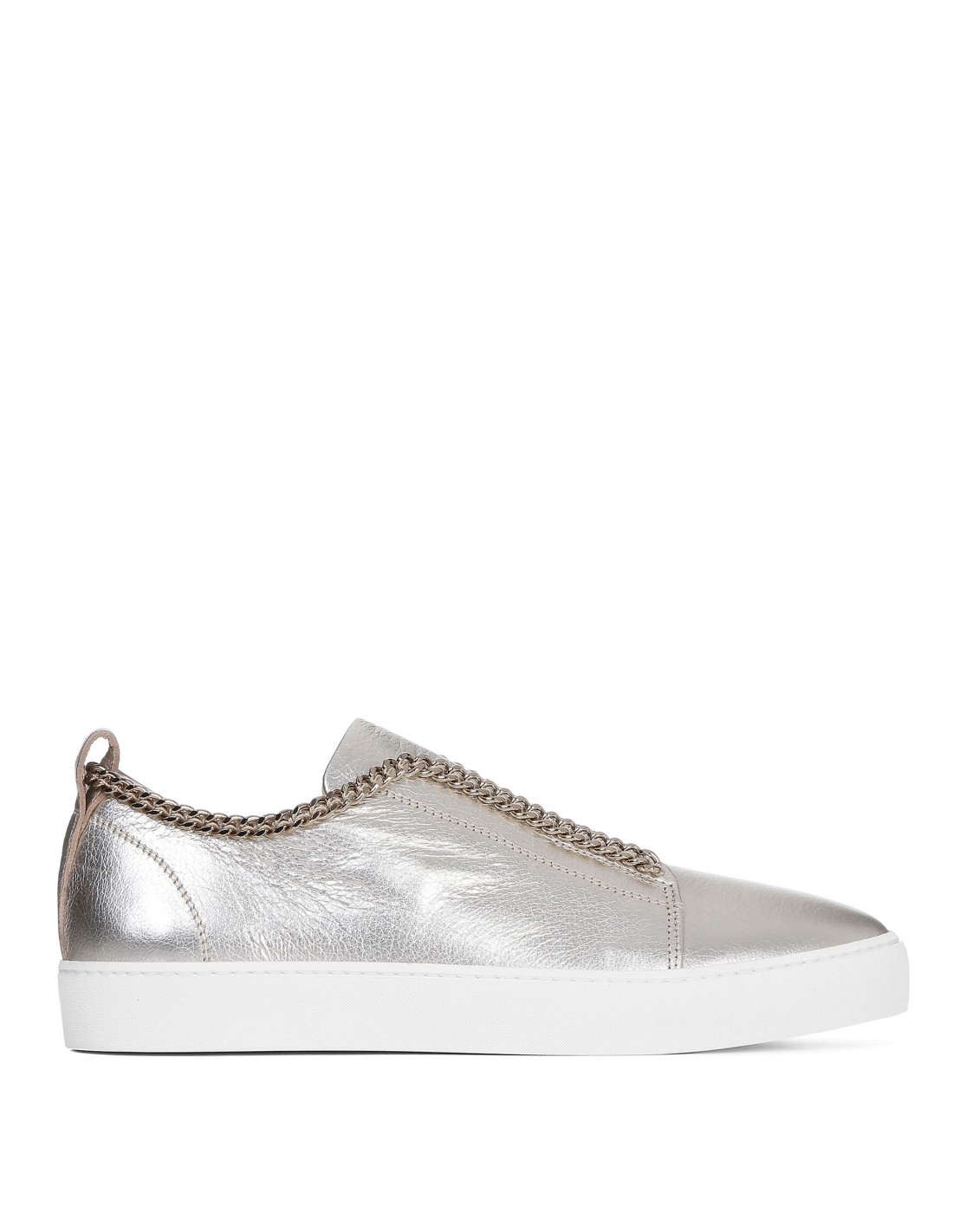 Leather Shoes in Silver Chain - Stokton - altamoda.shop