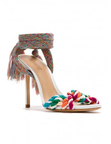 Sandalen mit Absatz, Schnüren und Knoten