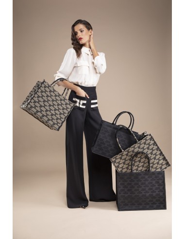 Elisabetta Franchi bag with monogram pattern size M - altamoda.shop