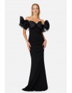 Elisabetta Franchi jurk met gezwollen mouwen en strik - altamoda.shop - AB02106E2 Elisabetta Franchi jurk met gezwollen mouwen en strik - altamoda.shop - AB02106E2