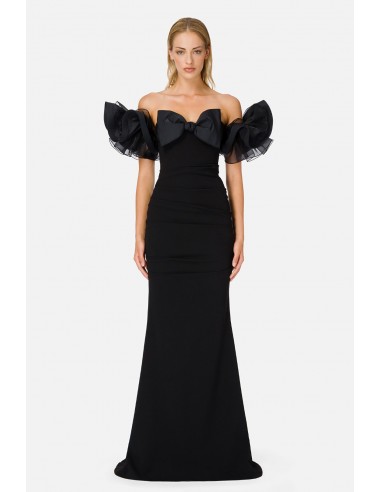 Kleid mit Puffärmeln und Schleife