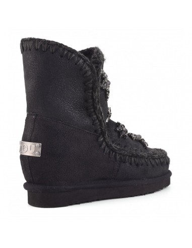 black wedge short boots