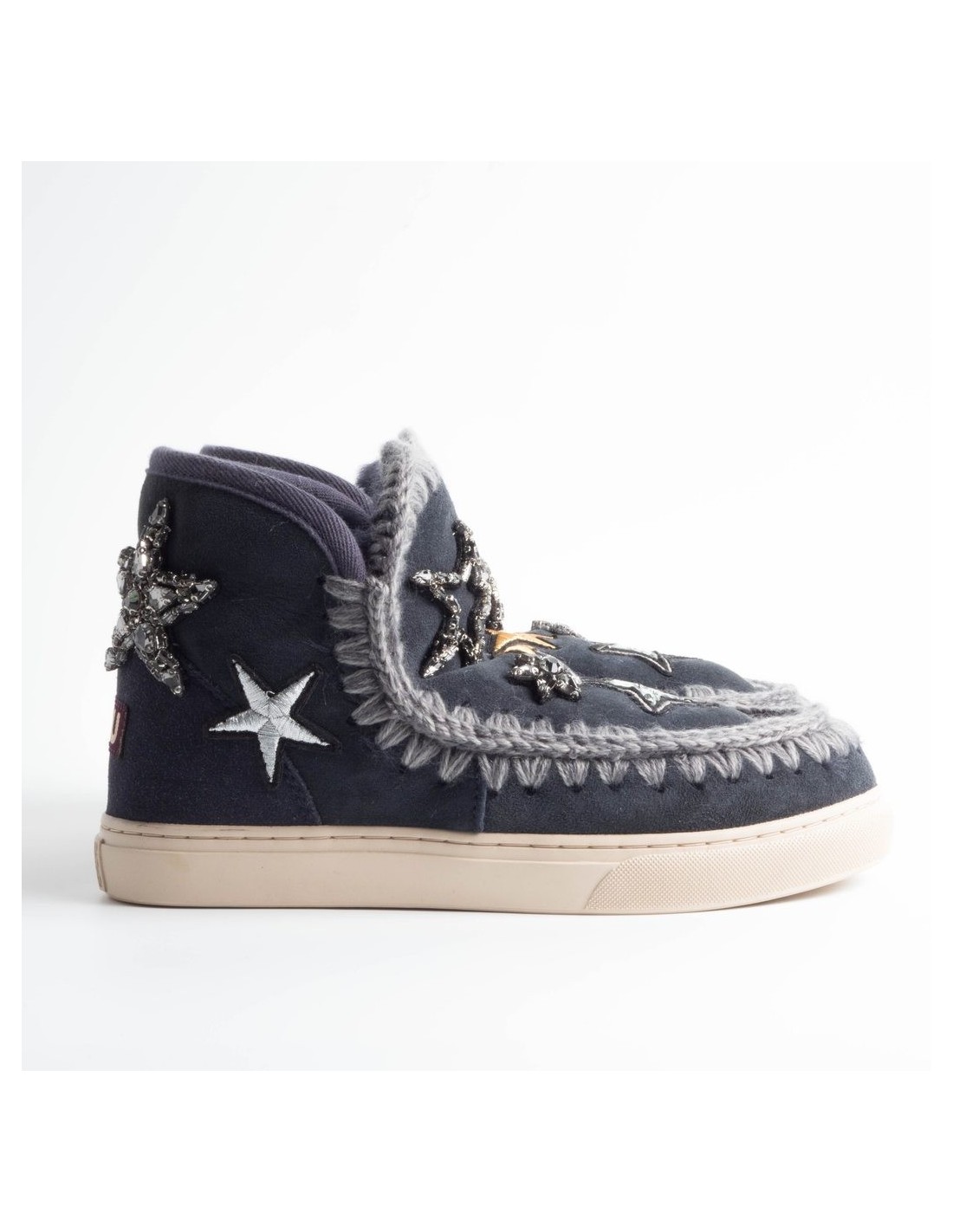 MOU Eskimo sneaker with stars in night blue - altamoda.shop