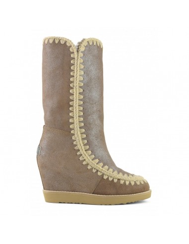MOU Eskimo Boots Tall, French Toe, Dust Pink Brown - altamoda.shop