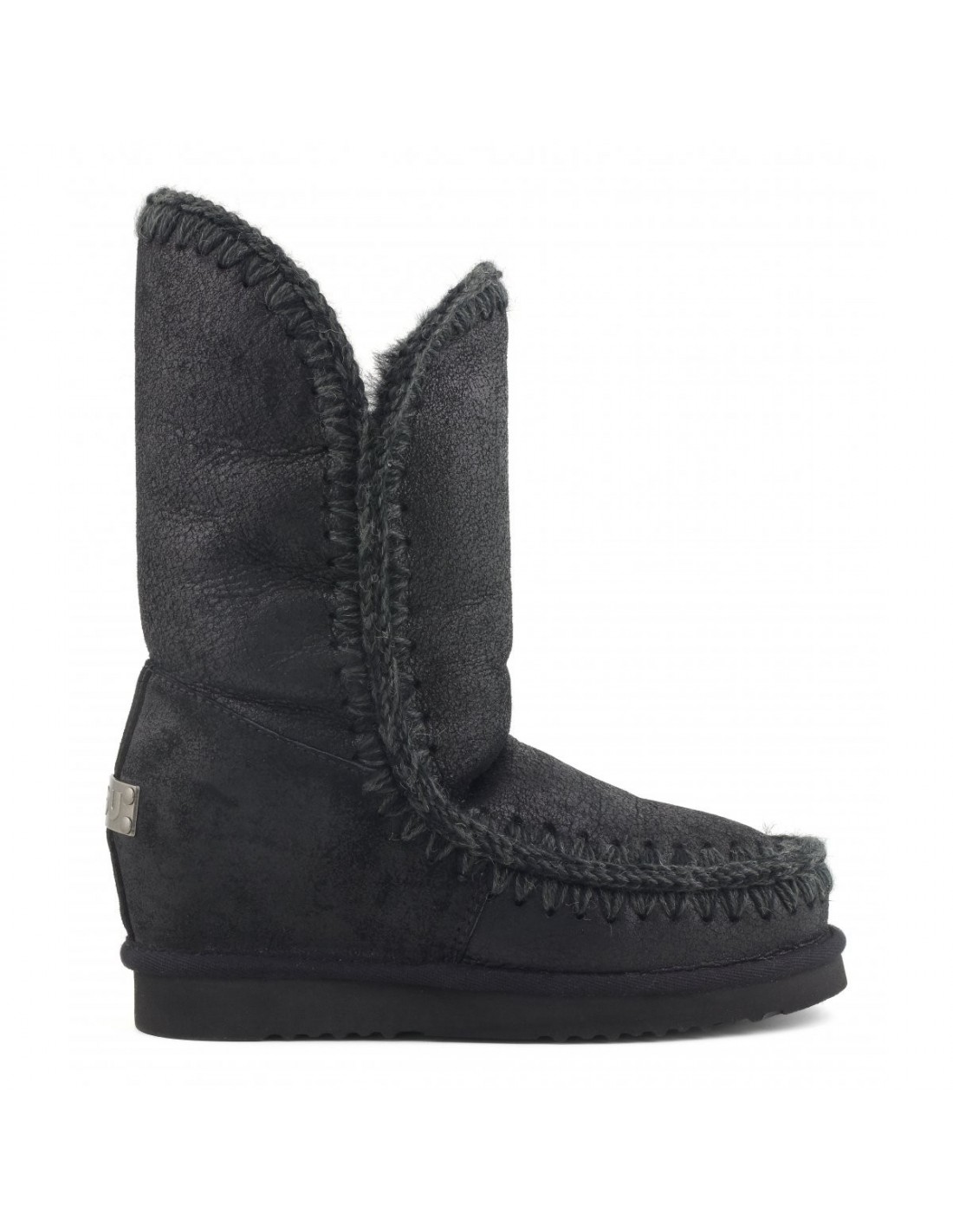 MOU Eskimo Interior Wedge Botas Altas en Color Negro Gripe - altamoda.shop