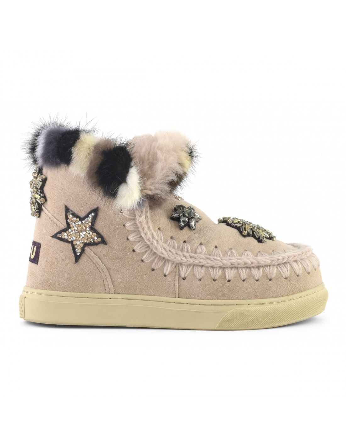 sneakers with fur trim