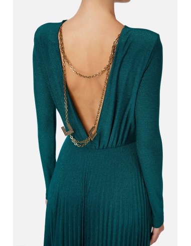 Długa plisowana sukienka z rozcięciami