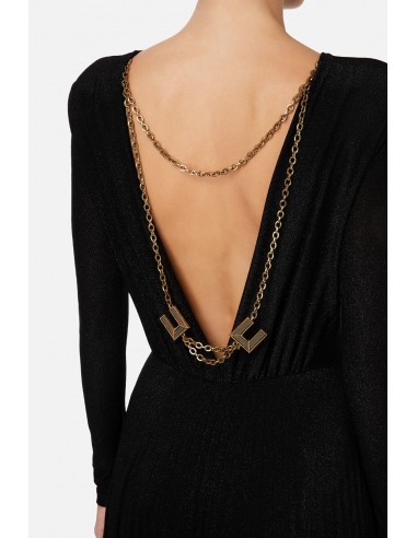 Vestido comprido plissado com fendas