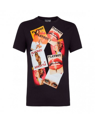 Philipp Plein T-Shirt Playboy-Bezüge mit Kristallen - altamoda.shop - A18C MTK2811 PJY002N