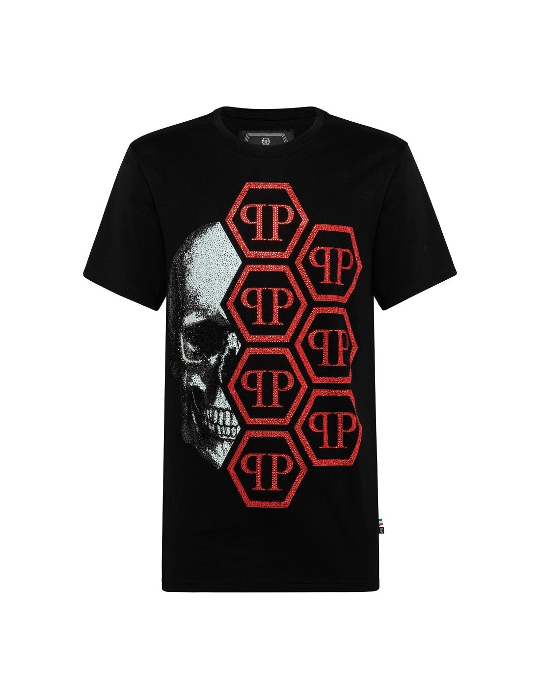 Skull T-Shirt with 7 Logos by Philipp Plein at altamoda.shop