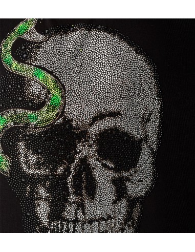 T-Shirt Totenkopf mit grüner Schlange