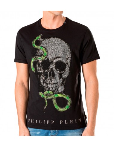 T-Shirt Schedel met groene slang