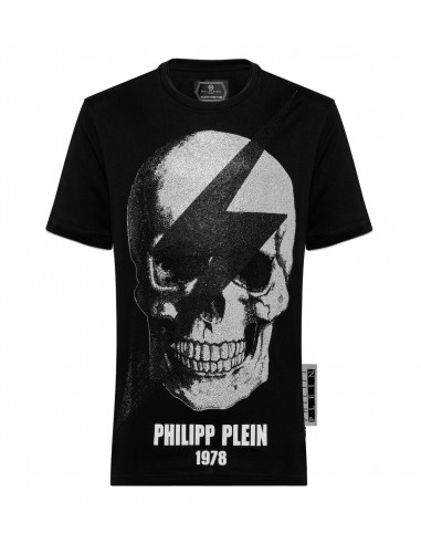 Philipp Plein T-Shirt Błyskawica Czaszka w altamoda.shop - P19C MTK3332 PJY002N