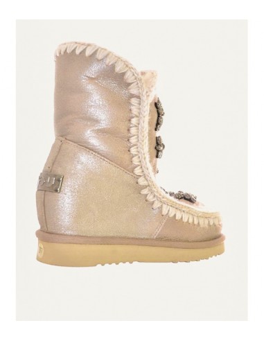 MOU Korte Eskimo Laarzen, Binnenste Wig, Kristal Sterren, Roze Beige -  altamoda.shop