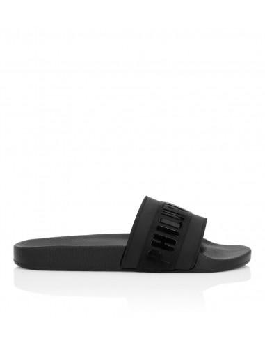 Philipp Plein Flat Gummy Sandals with Logo at altamoda.shop - F19S MSG0025 PTE003N