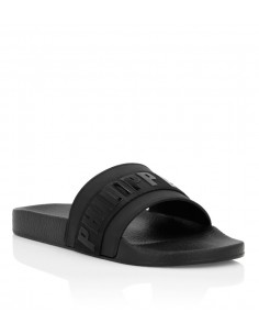 Sandalias de goma plana con logotipo de Philipp Plein en altamoda.shop - F19S MSG0025 PTE003N 2