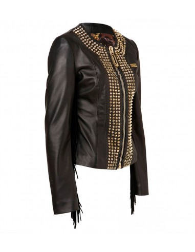 Philipp Plein Leather Jacket 'Cowboy Style' at altamoda.shop