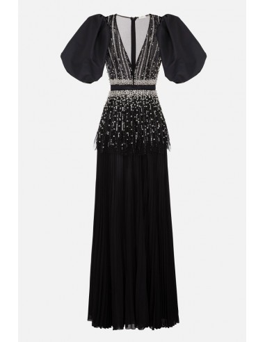 Elisabetta Franchi Robe longue a manches bouffantes altamoda.shop