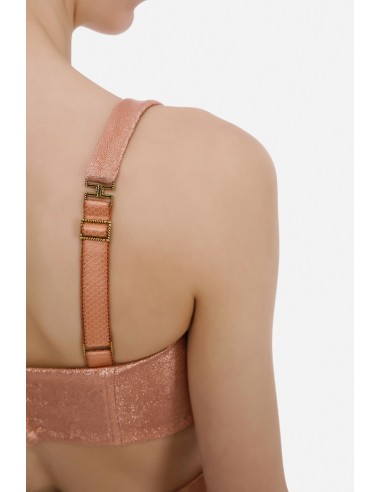 Lurex top with sweetheart neckline