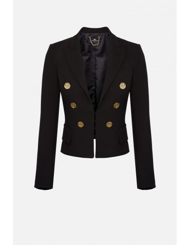 Elisabetta Franchi Kurze Jacke mit Maxi-V-Ausschnitt - altamoda.shop - GI94806E2