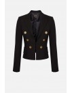 Elisabetta Franchi Short jacket with maxi V-neck - altamoda.shop - GI94806E2 Elisabetta Franchi Short jacket with maxi V-neck - altamoda.shop - GI94806E2