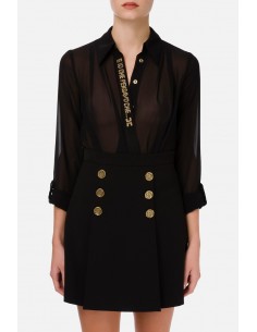 Blusa estilo body Elisabetta Franchi con letras "Y yo que pensaba que..." - altamoda.shop - CB00806E2 2