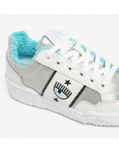 Silver & Blue Leather Sneakers CF1 de Chiara Ferragni | Altamoda | CF2832_067_35 2