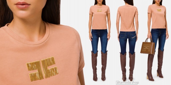 Elisabetta Franchi T-shirt met geborduurd logo