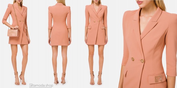 Elisabetta Franchi Dress with lapels and double pocket