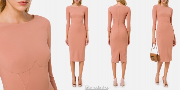 Elisabetta Franchi Vestido a lápiz con mangas 3/4