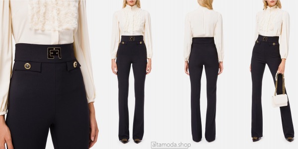 Elisabetta Franchi Pantalones delgados con logo